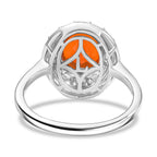 Luxuriant 950 Platinum AAA Fire Opal Lab Grown Diamond VS-E-F Solitaire Ring 2.34 Ct, Platinum Wt. 5.25 Gms.
