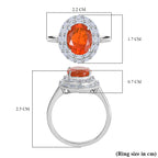 Luxuriant 950 Platinum AAA Fire Opal Lab Grown Diamond VS-E-F Solitaire Ring 2.34 Ct, Platinum Wt. 5.25 Gms.