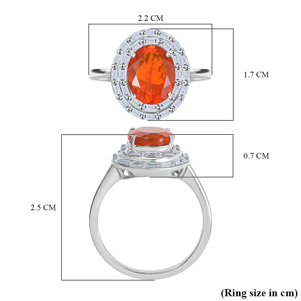Luxuriant 950 Platinum AAA Fire Opal Lab Grown Diamond VS-E-F Solitaire Ring 2.34 Ct, Platinum Wt. 5.25 Gms. 8212915 5