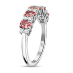 Luxuriant 950 Platinum AAAA Padparadscha Sapphire Lab Grown Diamond (SI-GH) Ring 1.15 Ct, Platinum Wt. 4.16 Gms.