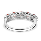 Luxuriant 950 Platinum AAAA Padparadscha Sapphire Lab Grown Diamond (SI-GH) Ring 1.15 Ct, Platinum Wt. 4.16 Gms.