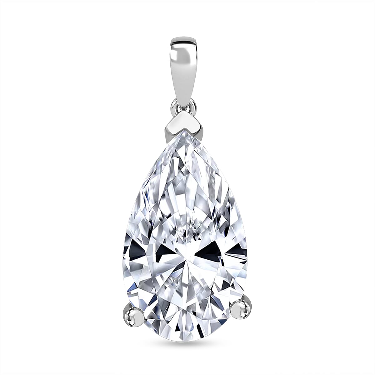 First Time Ever - LUXURIANT 7 Ct. Lab Grown Diamond Pear Cut Solitaire Pendant in 950 Platinum IGI Certified (VS-EF) 8354689 0