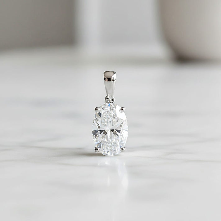 First Time Ever - LUXURIANT 7 Ct. Lab Grown Diamond Oval Cut Solitaire Pendant in 950 Platinum IGI Certified (VS-EF) 8354698 2