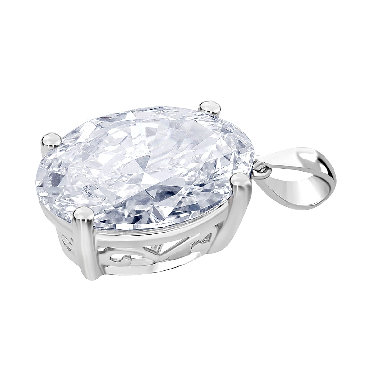 First Time Ever - LUXURIANT 7 Ct. Lab Grown Diamond Oval Cut Solitaire Pendant in 950 Platinum IGI Certified (VS-EF) 8354698 4