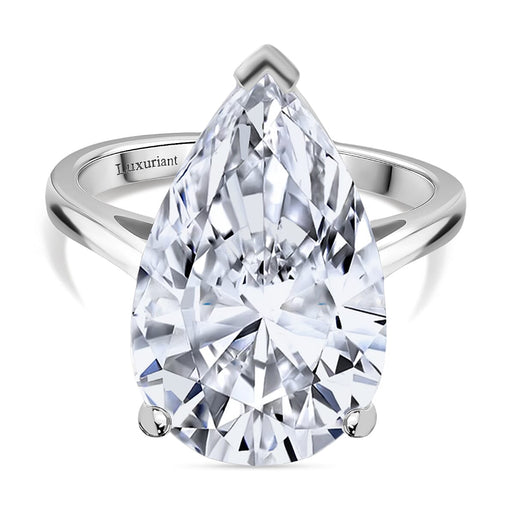 Collectors Edition - Luxuriant 950 Platinum IGI Certified Lab Grown Diamond (VS-EF) Pear Cut Solitaire Ring 10.00 Ct, Platinum Wt. 7.21 Gms.