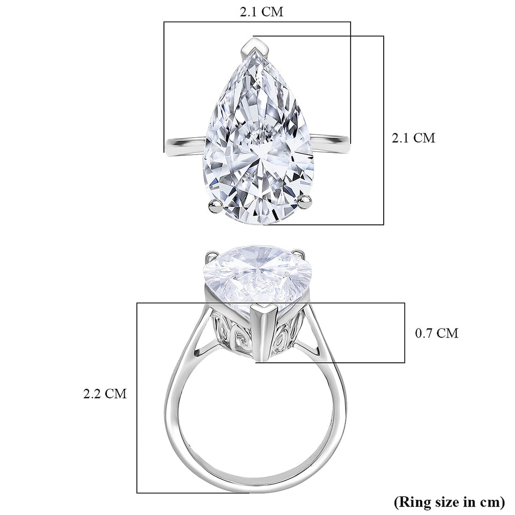 Collectors Edition - Luxuriant 950 Platinum IGI Certified Lab Grown Diamond (VS-EF) Pear Cut Solitaire Ring 10.00 Ct, Platinum Wt. 7.21 Gms.