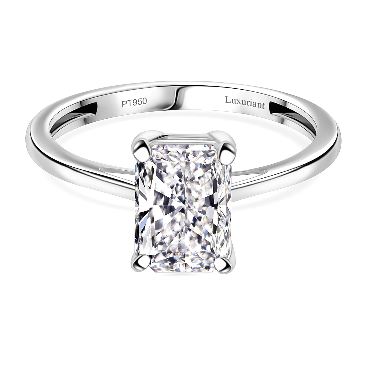 Luxuriant - 950 Platinum IGI Certified Rare Radiant Cut (VS-EF) Lab Grown Diamond Ring 2.01 Ct. 8312138 0