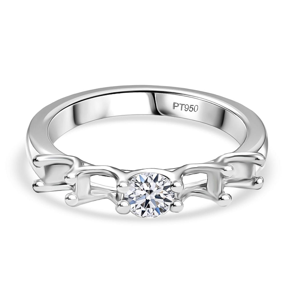 Luxuriant 950 Platinum Lab Grown Diamond (VS-EF) 5 Stone Ring 0.25 Ct, Platinum Wt. 4.75 Gms.