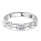 Luxuriant 950 Platinum Lab Grown Diamond (VS-EF) 5 Stone Ring 0.25 Ct, Platinum Wt. 4.75 Gms.