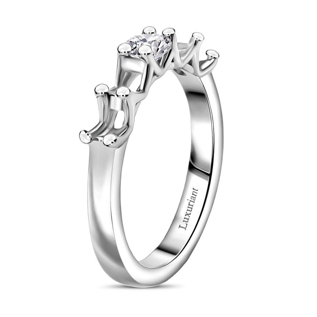 Luxuriant 950 Platinum Lab Grown Diamond (VS-EF) 5 Stone Ring 0.25 Ct, Platinum Wt. 4.75 Gms.