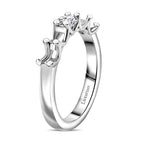 Luxuriant 950 Platinum Lab Grown Diamond (VS-EF) 5 Stone Ring 0.25 Ct, Platinum Wt. 4.75 Gms.
