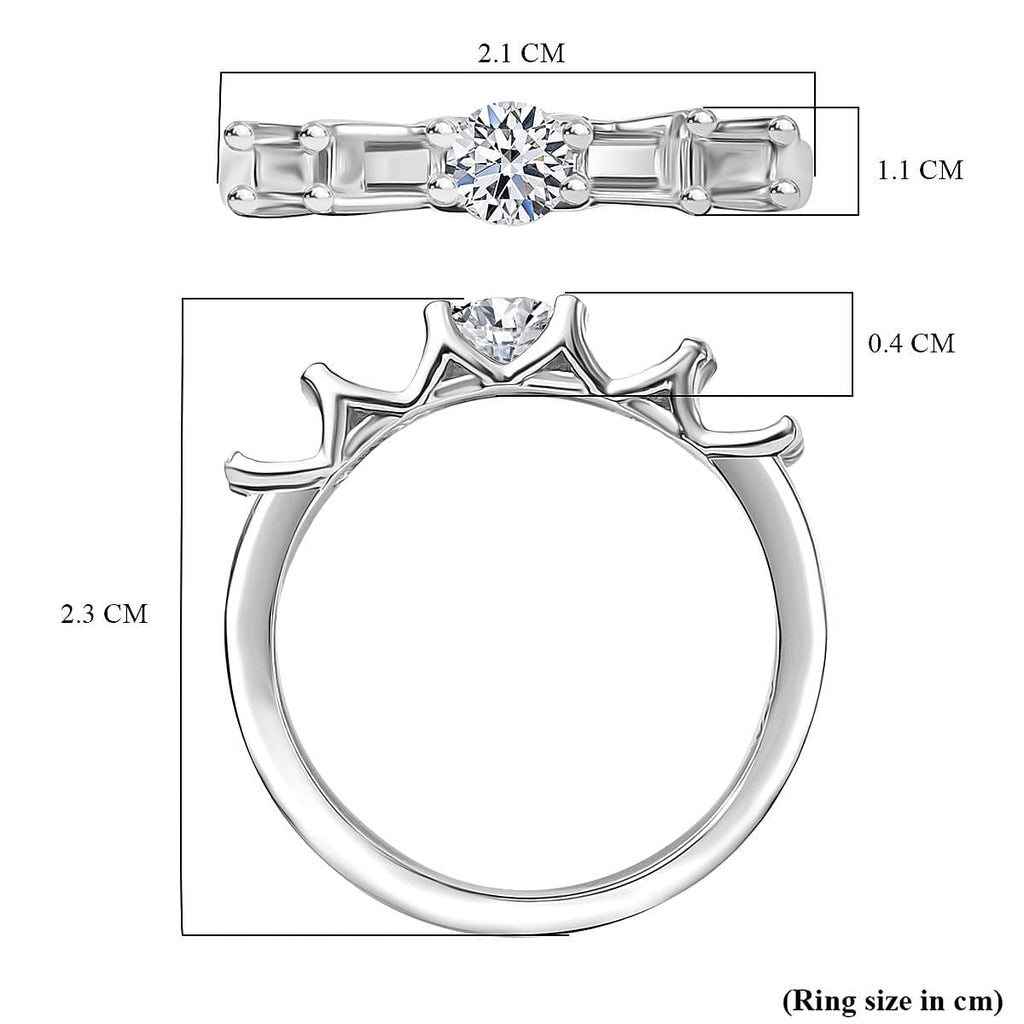Luxuriant 950 Platinum Lab Grown Diamond (VS-EF) 5 Stone Ring 0.25 Ct, Platinum Wt. 4.75 Gms.