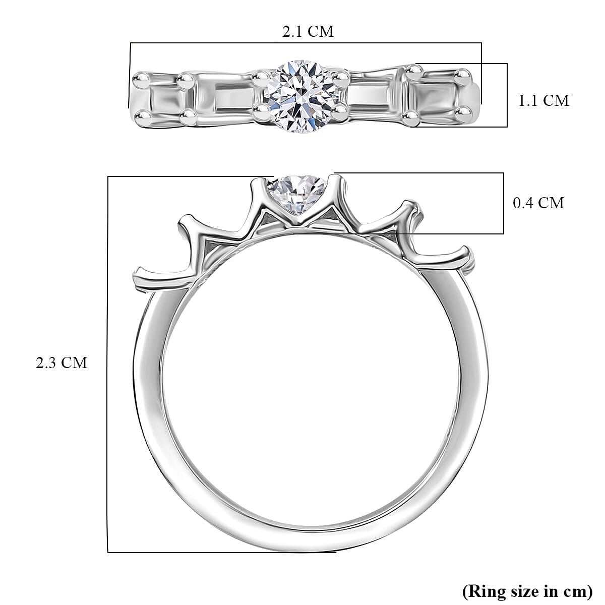 Luxuriant 950 Platinum Lab Grown Diamond (VS-EF) 5 Stone Ring 0.25 Ct, Platinum Wt. 4.75 Gms. 8231604 4