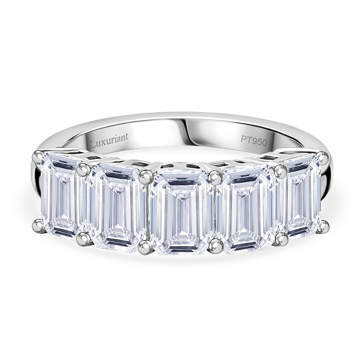 LUXURIANT 3 Ct. Lab Grown Diamond 5-Stone Ring in 950 Platinum SGL Certified (VS-E-F) 8525497 0
