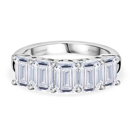 LUXURIANT 3 Ct. Lab Grown Diamond 5-Stone Ring in 950 Platinum SGL Certified (VS-E-F) 8525497 1