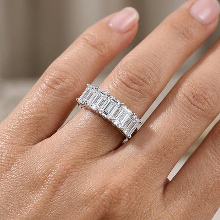 LUXURIANT 3 Ct. Lab Grown Diamond 5-Stone Ring in 950 Platinum SGL Certified (VS-E-F) 8525497 2