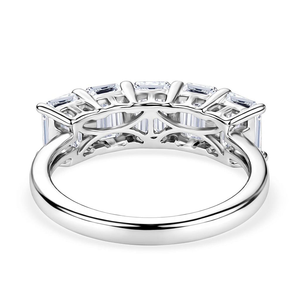 Luxuriant 950 Platinum SGL Certified VS-E-F Lab Grown Diamond 5 Stone Ring 3.00 Ct, Platinum Wt. 4.77 Gms