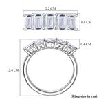 Luxuriant 950 Platinum SGL Certified VS-E-F Lab Grown Diamond 5 Stone Ring 3.00 Ct, Platinum Wt. 4.77 Gms