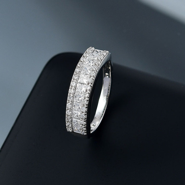 Luxuriant 950 Platinum SGL Certified VS/GH Lab Grown Diamond Band Ring, Platinum Wt. 5.50 Gms 1.00 Cts 8099045 2