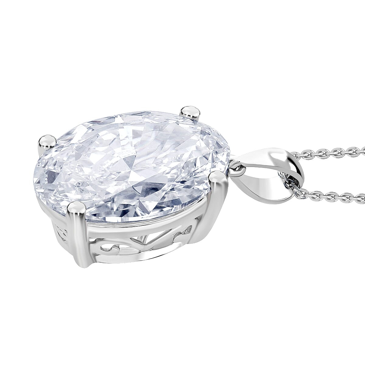 LUXURIANT 10 Ct. Lab Grown Diamond Solitaire Pendant in 950 Platinum, IGI Certified (VS-EF) 8206851 2