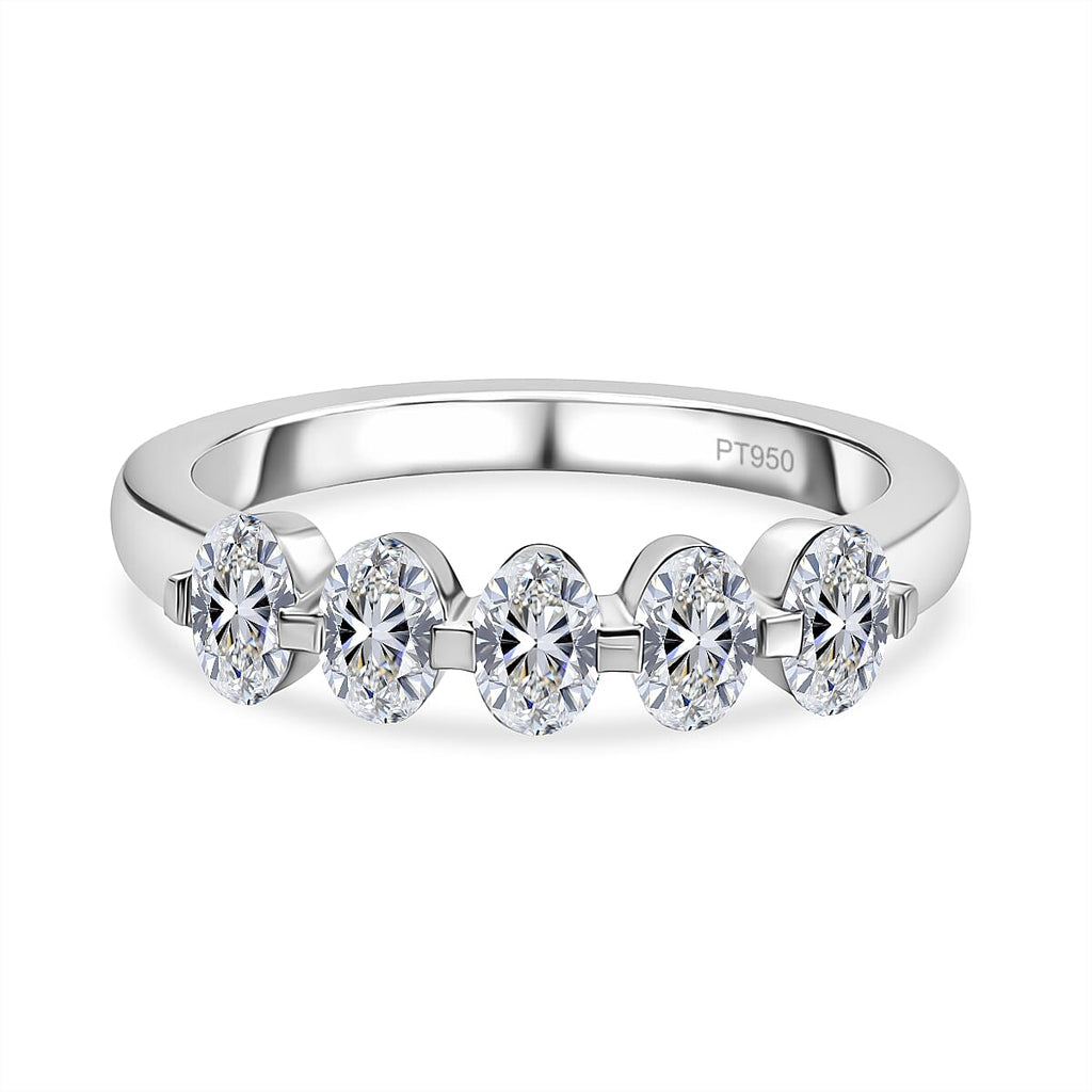 Luxuriant 950 Platinum (VS-EF) Lab Grown Diamond IGI Certified Ring 1.00 Ct, Platinum Wt. 4.98 Gms.
