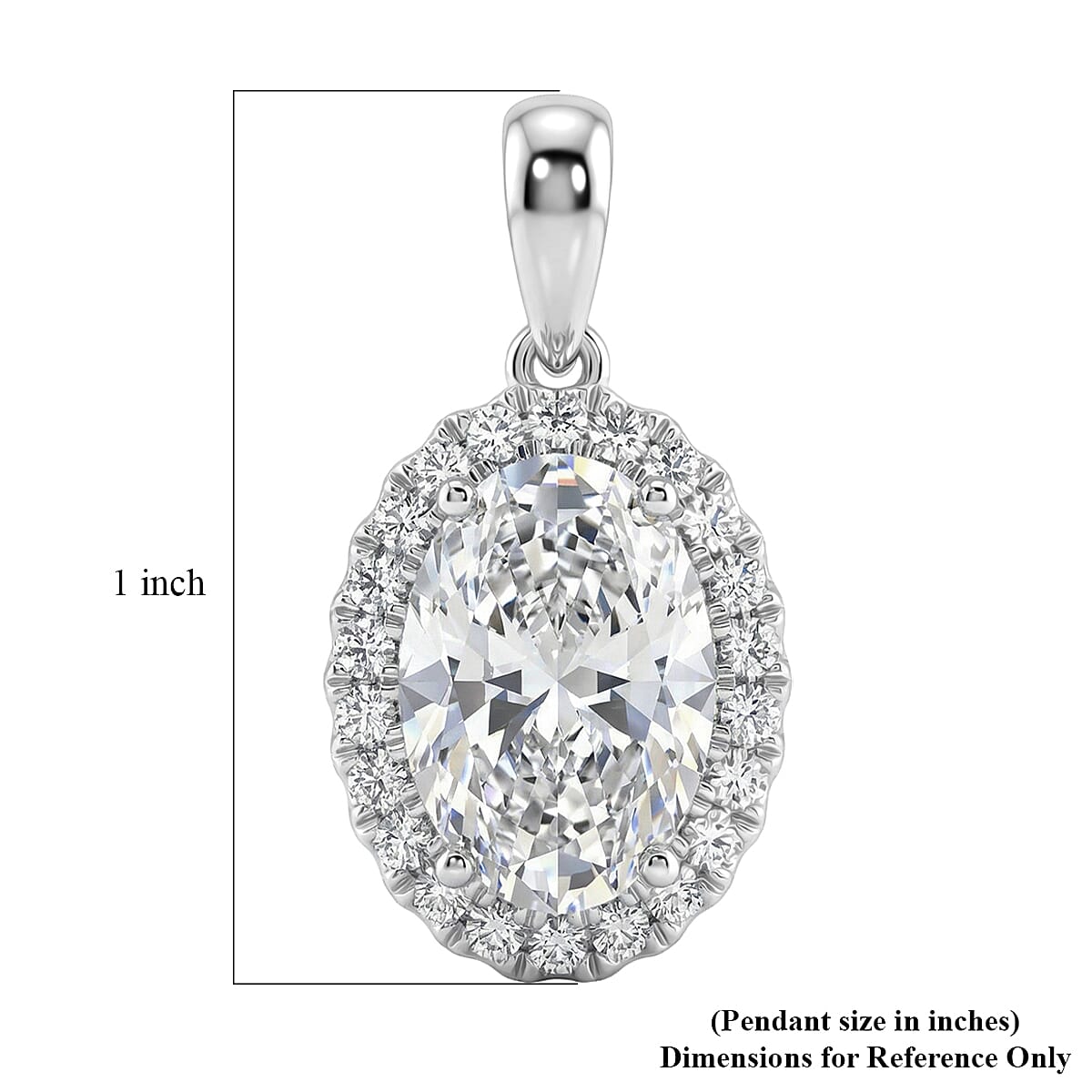 LUXURIANT 4.55 Ct. Lab Grown Diamond Oval Cut Halo Pendant in 950 Platinum SGL Certified (VS-EF) 8412009 6