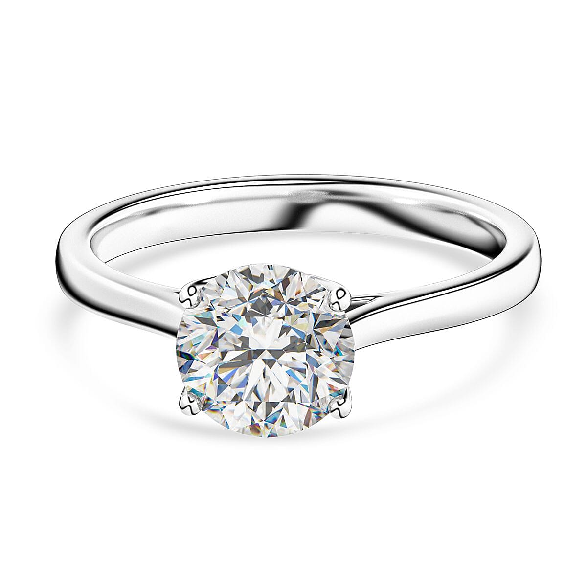 LUXURIANT 2 Ct. Lab Grown Diamond Solitaire Ring in 950 Platinum IGI Certified (VS-EF) 8437927 0