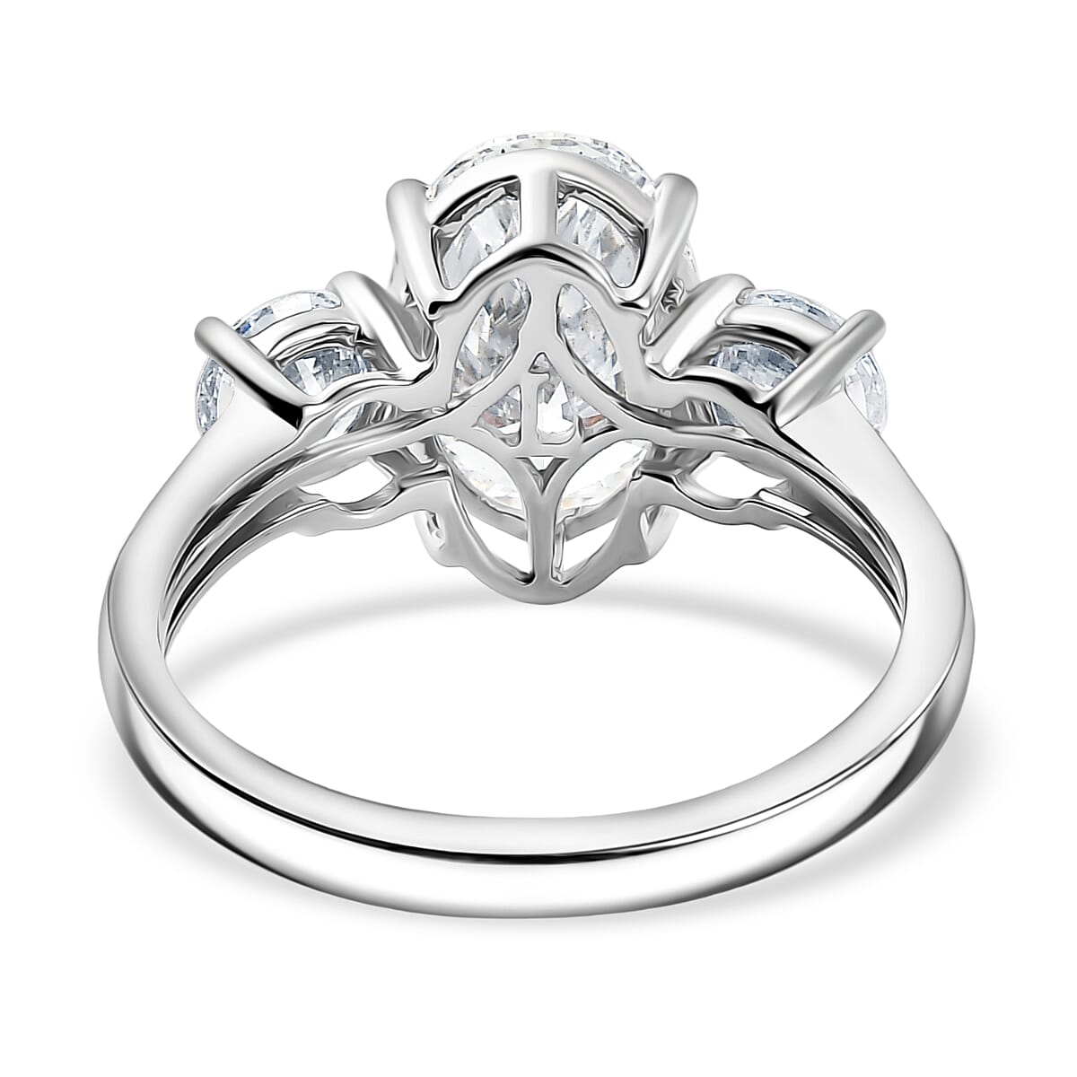 LUXURIANT 4 Ct. Lab Grown Diamond Trilogy Ring in 950 Platinum 8367785 5