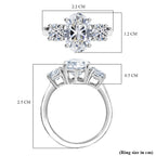 Luxuriant 950 Platinum VS Lab Grown Diamond EF, VS 3 Stone Diamond Ring, Platinum Wt.5.5 Gms  4.020  Ct.