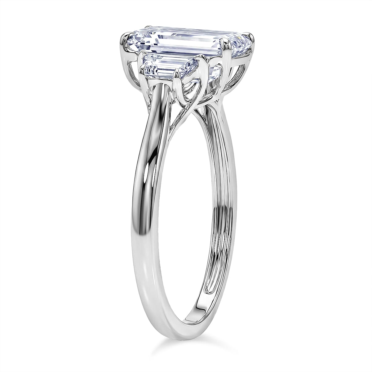 LUXURIANT 3 Ct. Lab Grown Diamond Emerald-Cut Ring in 950 Platinum IGI Certified (VS-EF) 8509713 4