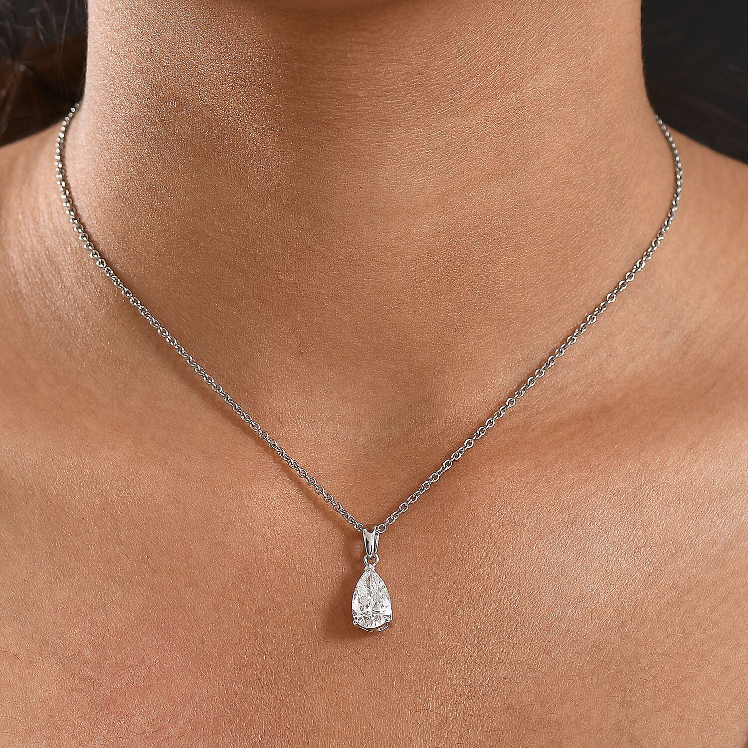 LUXURIANT 2 Ct. Lab Grown Diamond Solitaire Pendant in 950 Platinum, IGI Certified 8300268 2