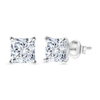 Luxuriant 950 Platinum SGL Certified Lab Grown Diamond (VS-EF) Solitaire Stud Push Post Earring 2.00 Ct.
