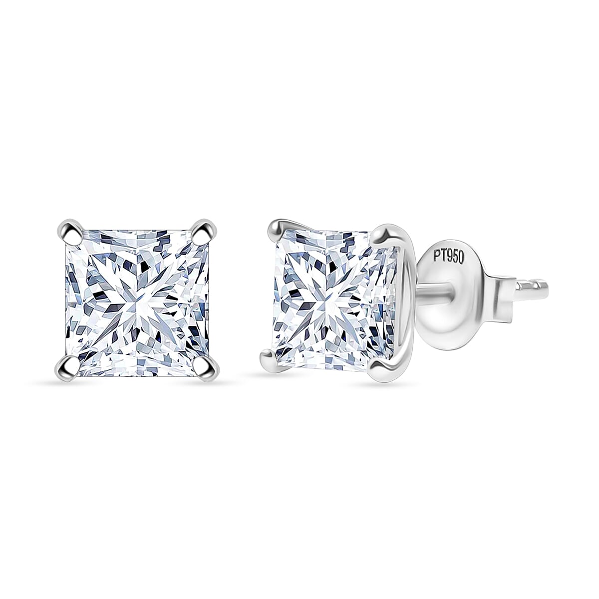Luxuriant - 950 Platinum SGL Certified Lab Grown Diamond (VS-E-F) Solitaire Stud Push Post Earring 2.00 Ct. 8360038 0