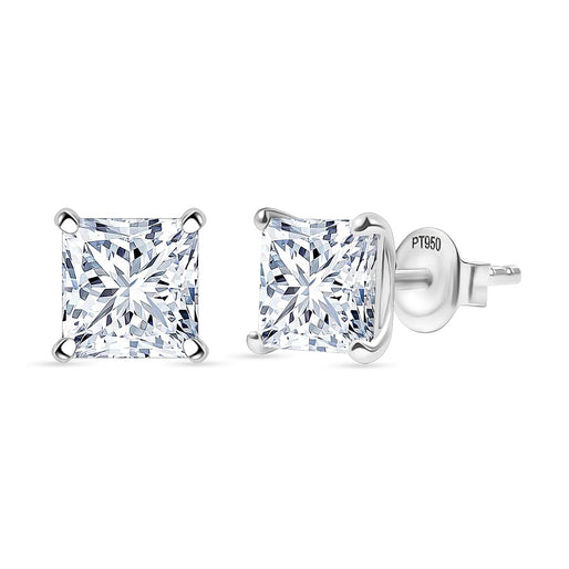 Luxuriant - 950 Platinum SGL Certified Lab Grown Diamond (VS-E-F) Solitaire Stud Push Post Earring 2.00 Ct.