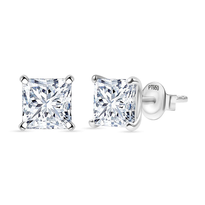 Luxuriant - 950 Platinum SGL Certified Lab Grown Diamond (VS-E-F) Solitaire Stud Push Post Earring 2.00 Ct. 8360038 1