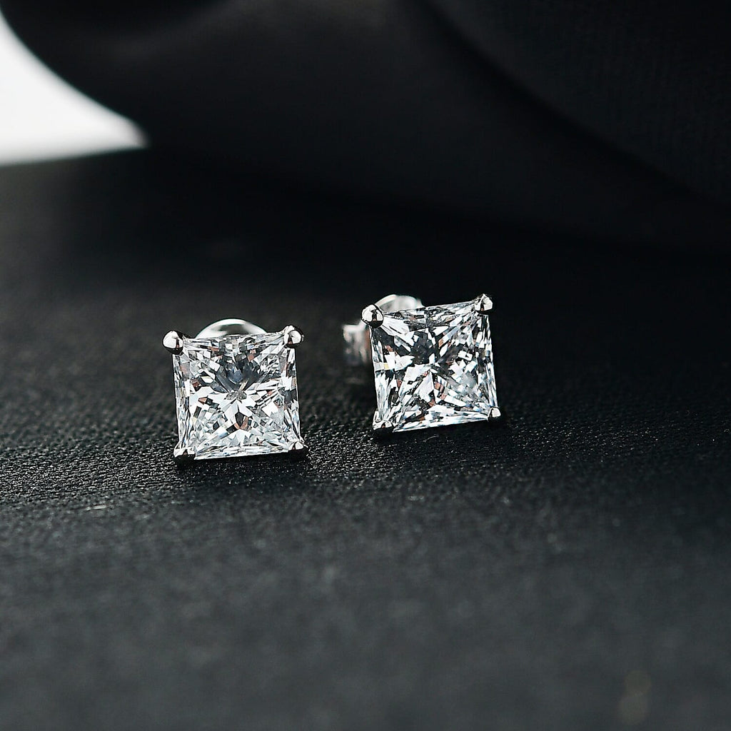 Luxuriant 950 Platinum SGL Certified Lab Grown Diamond (VS-EF) Solitaire Stud Push Post Earring 2.00 Ct.