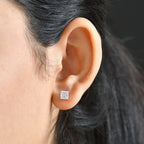 Luxuriant 950 Platinum SGL Certified Lab Grown Diamond (VS-EF) Solitaire Stud Push Post Earring 2.00 Ct.