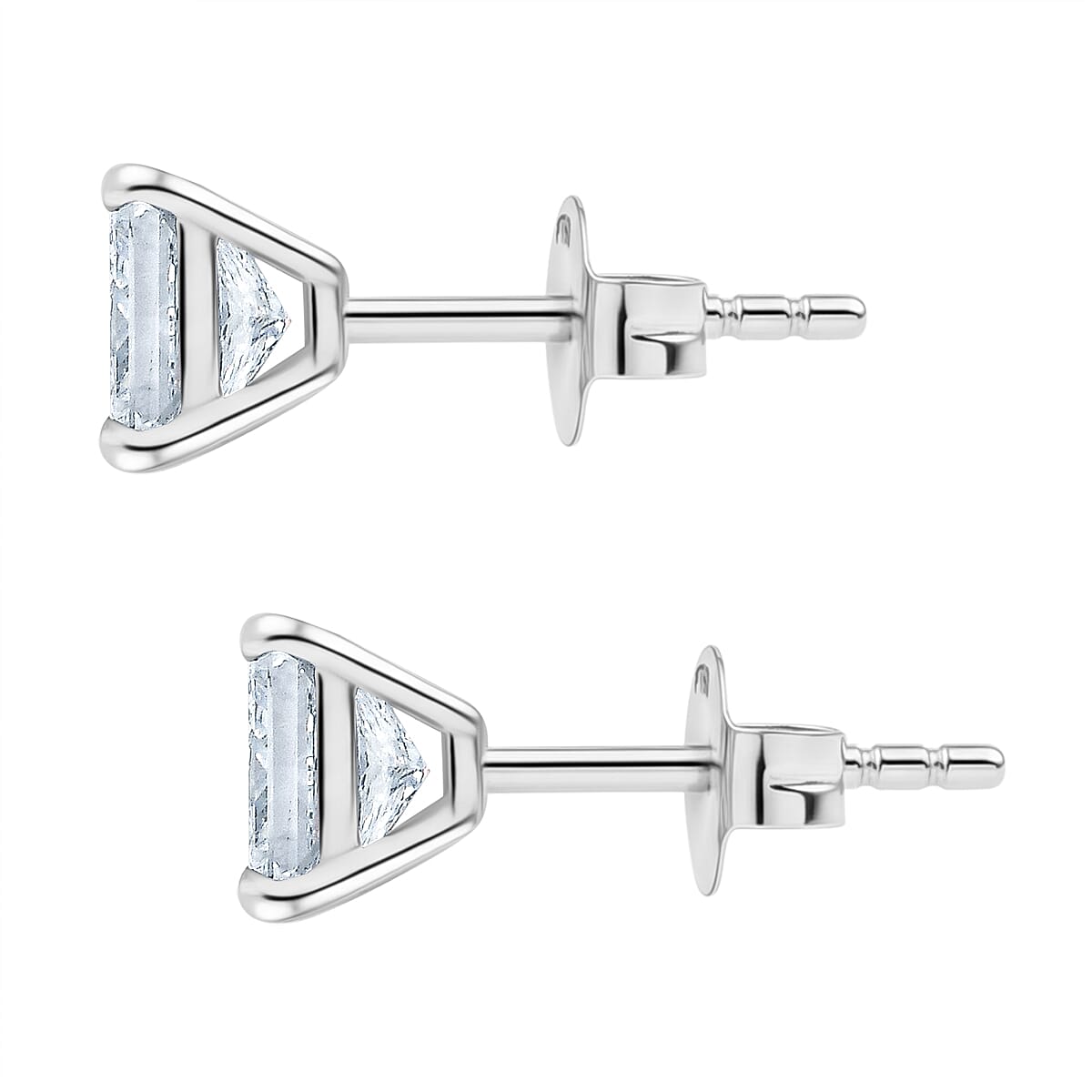 Luxuriant - 950 Platinum SGL Certified Lab Grown Diamond (VS-E-F) Solitaire Stud Push Post Earring 2.00 Ct. 8360038 4