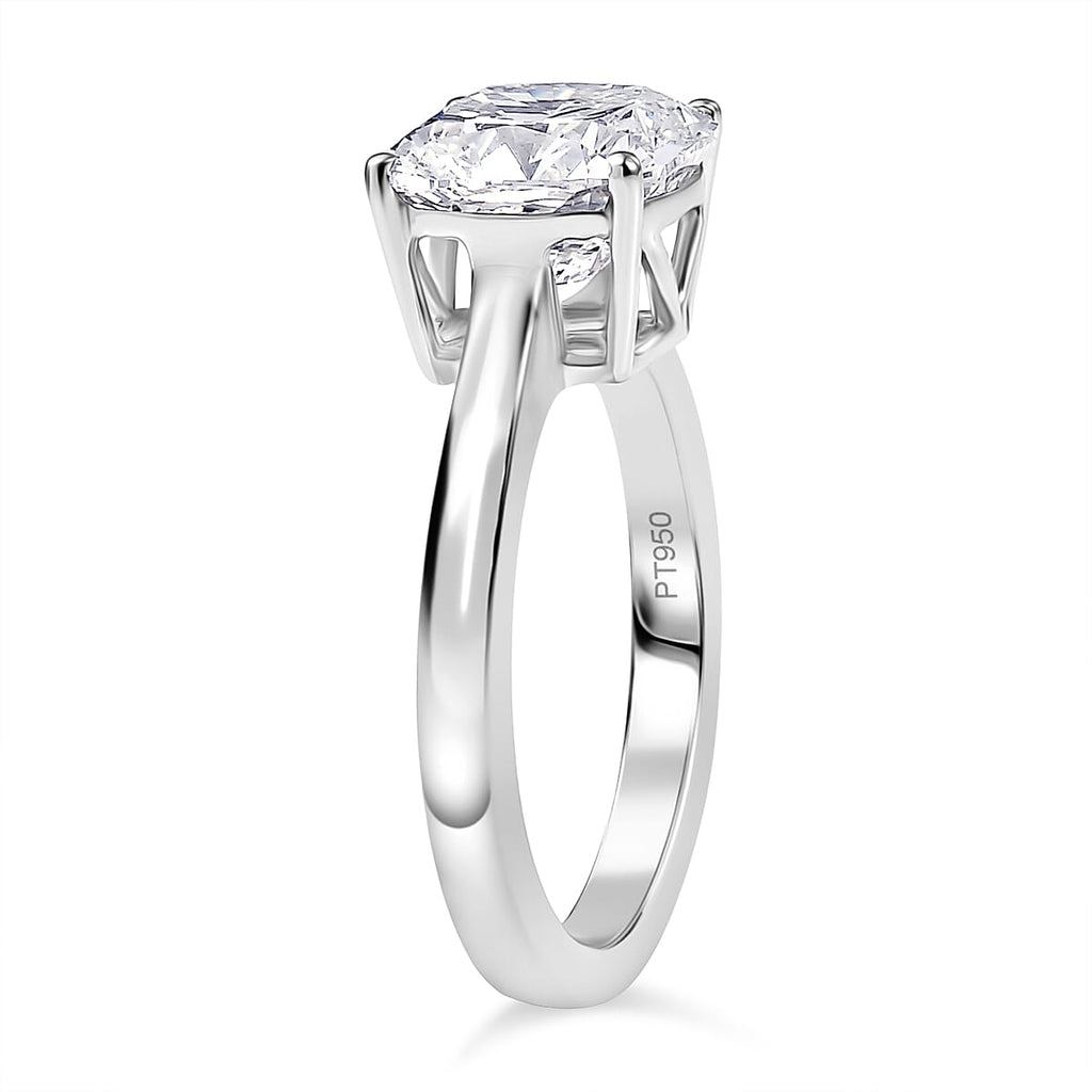 Luxuriant 950 Platinum VS Lab Grown Diamond G, VS Ring, Platinum Wt.6 Gms  3.000  Ct.