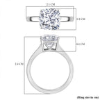 Luxuriant 950 Platinum VS Lab Grown Diamond G, VS Ring, Platinum Wt.6 Gms  3.000  Ct.