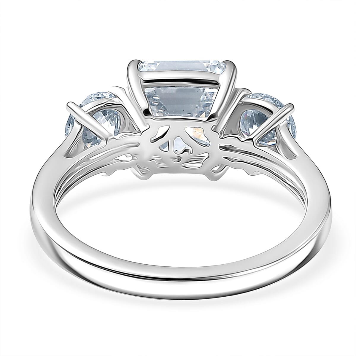 LUXURIANT 4 Ct. Lab Grown Diamond Trilogy Ring in 950 Platinum 8367797 5