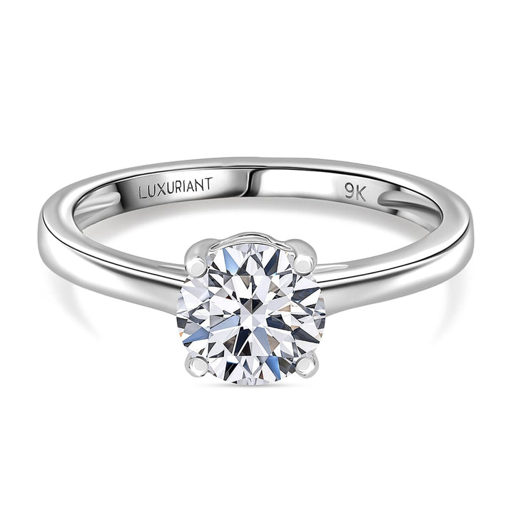 LUXURIANT 1 Ct. Lab Grown Diamond Solitaire Ring in 9K White Gold, SGL Certified 8371143 1