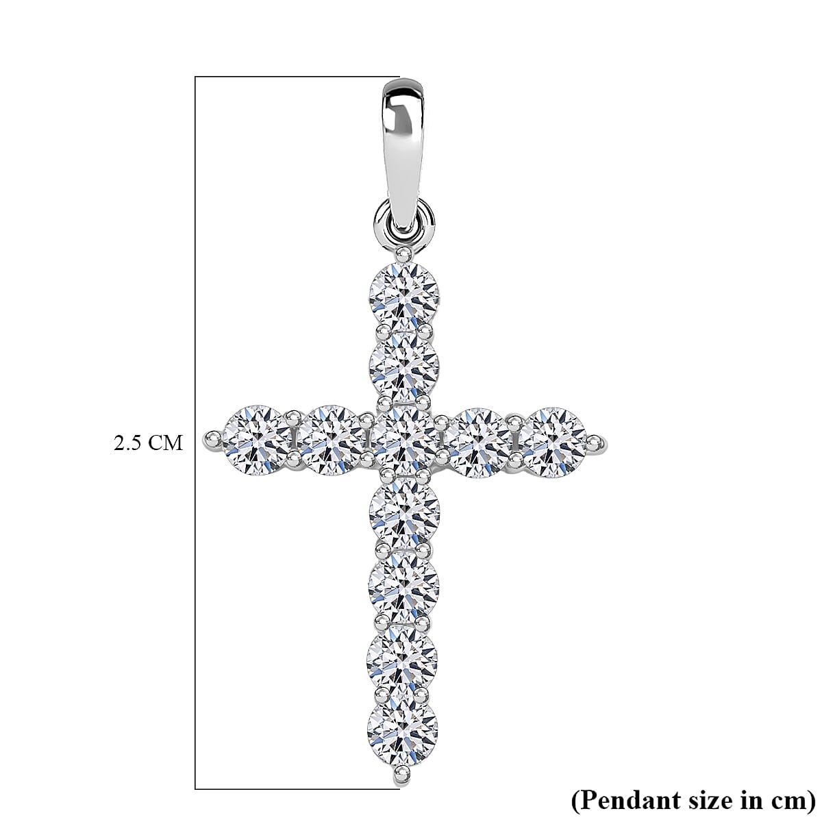 LUXURIANT Lab Grown Diamond Cross Pendant in 9K White Gold 8294768 6