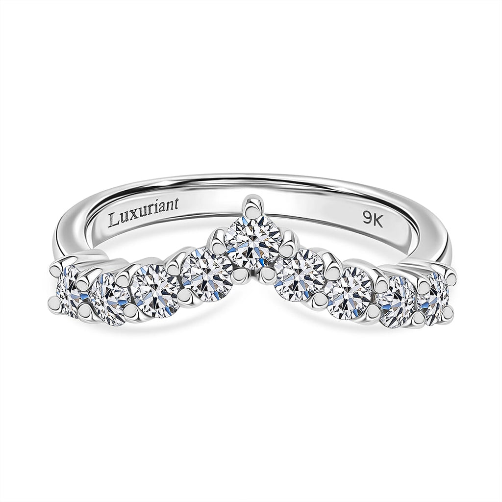 Luxuriant 9K White Gold Lab Grown Diamond (VS-EF) Ring