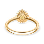 Luxuriant 9K Yellow Gold AAA Yellow Sapphire & Lab Grown Diamond (SI-GH) Ring