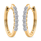 Luxuriant 9K Yellow Gold Lab Grown Diamond (VS-EF) IGI Certified Hoop Earring