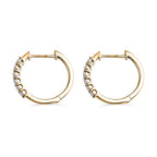Luxuriant 9K Yellow Gold Lab Grown Diamond (VS-EF) IGI Certified Hoop Earring