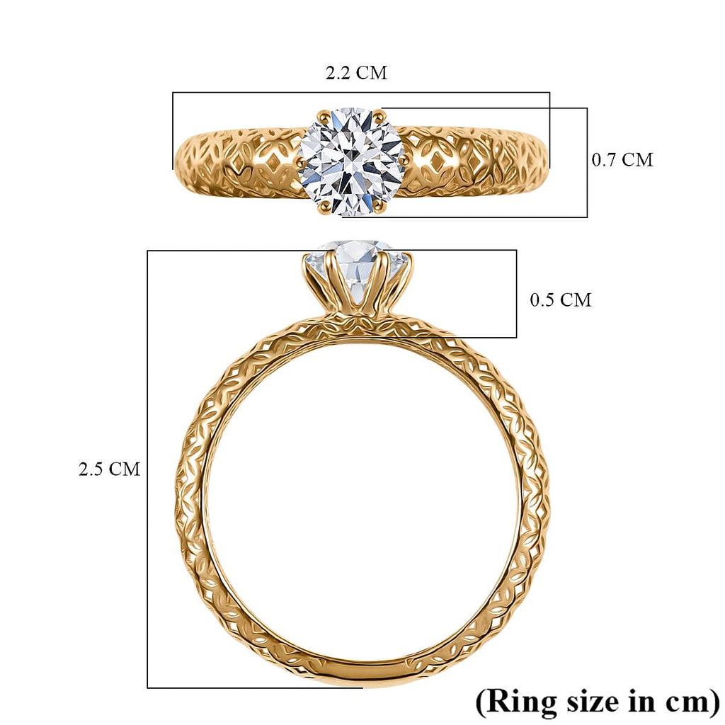 Luxuriant - 9K Yellow Gold SGL Certified VS-E-F Lab Grown Diamond Solitaire Ring