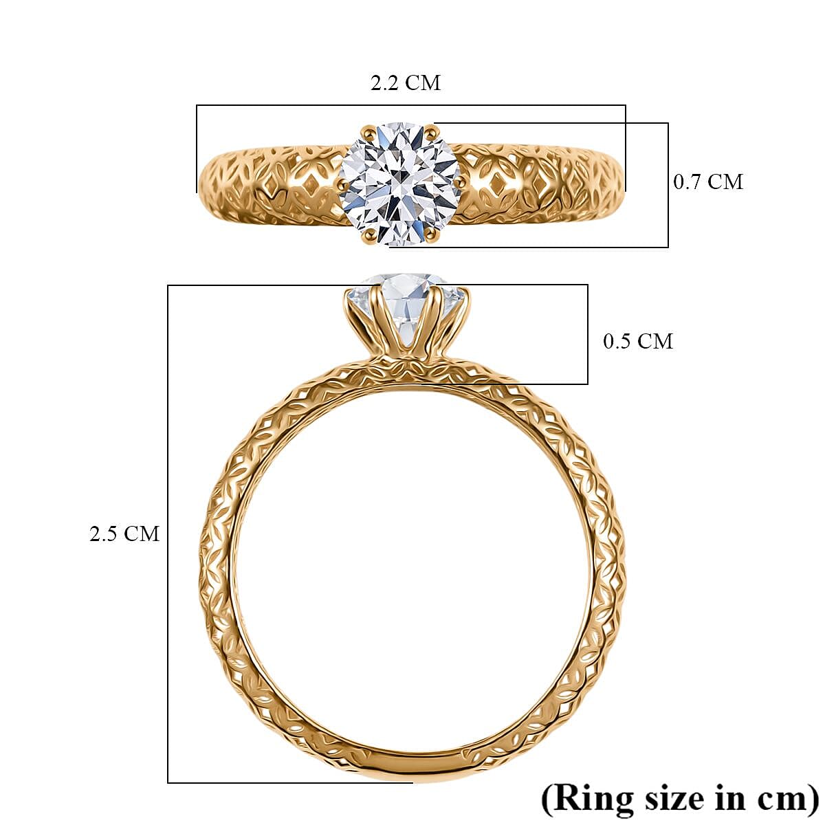 LUXURIANT 0.75 Ct. Lab Grown Diamond Solitaire Ring in 9K Yellow Gold SGL Certified (VS-EF) 8177935 6