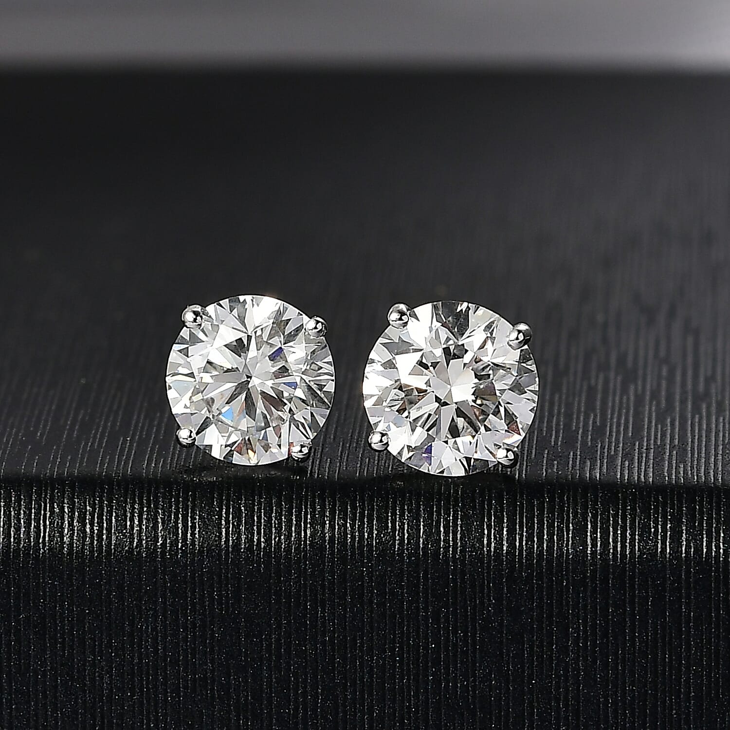 LUXURIANT 2 Ct. Lab Grown Diamond Brilliant-Cut Solitaire Stud Push Post Earring in 9K Yellow Gold (SI-GH) 8253588 2